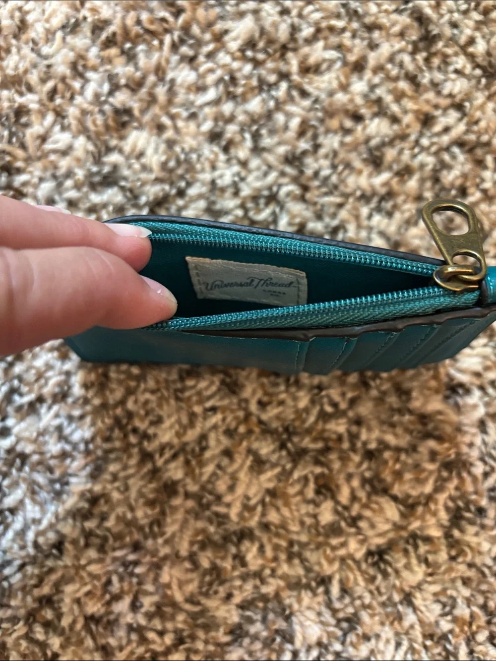 Teal Leather Card Holder Wallet - Women’s Accessories